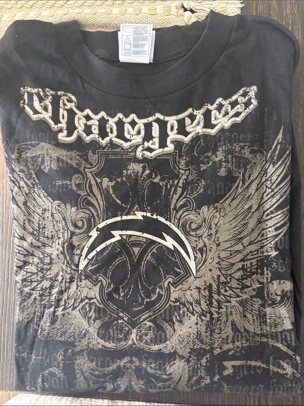 Men’s Chargers Tee with Metallic Wing Design